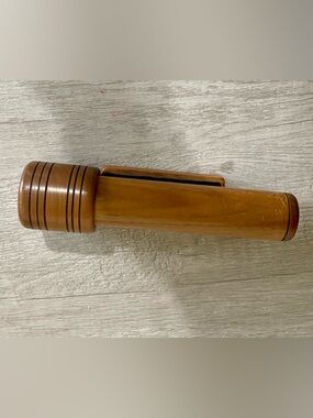 Vintage Handmade Wood Kaleidoscope & Stand